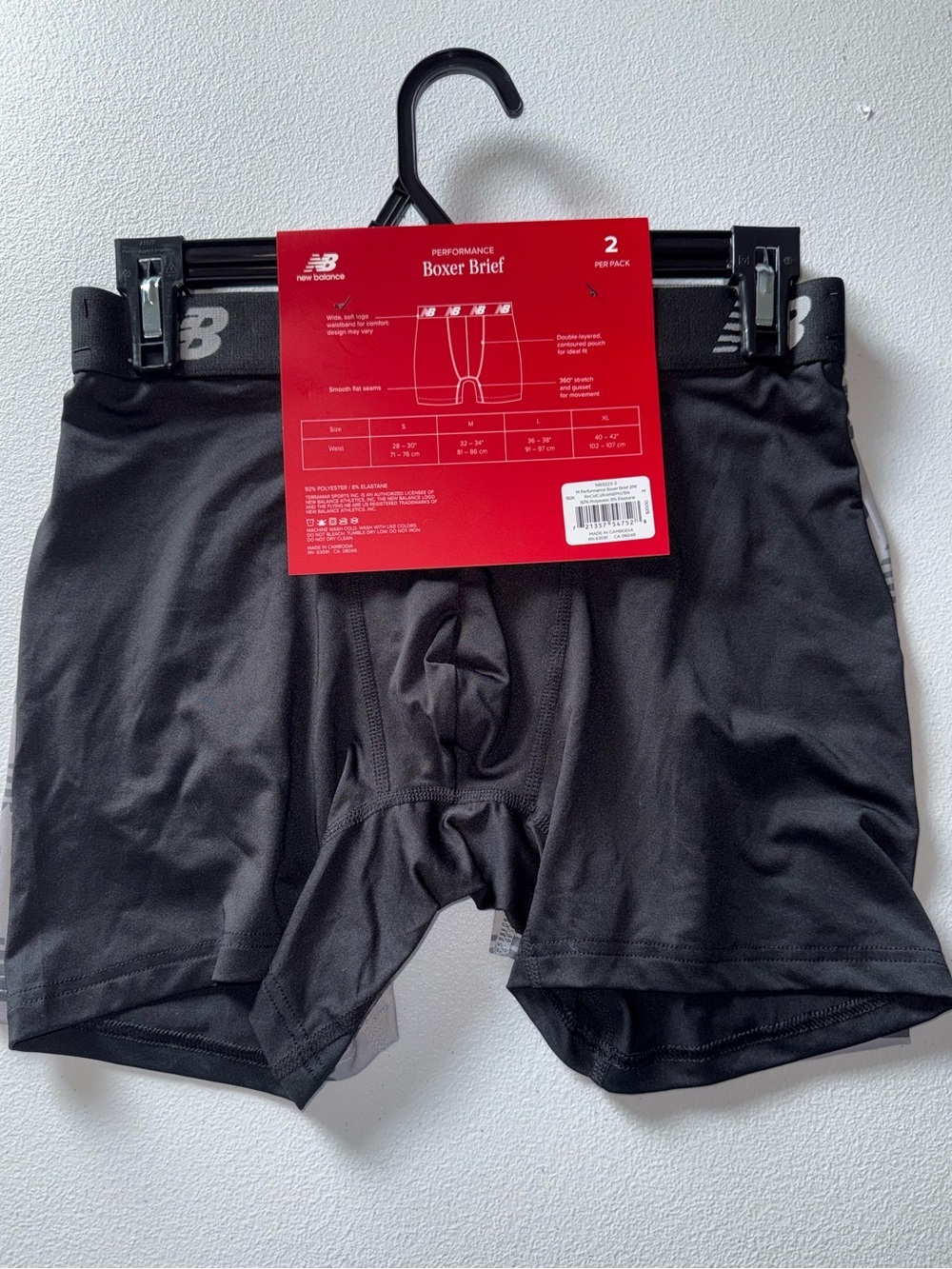 New Balance Men’s Performance Boxer Briefs 2 Pack NWT Logo Print Size M 32”-34” - Picture 2 of 7
